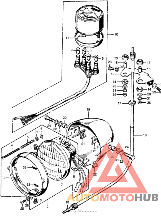 Headlight + speedometer