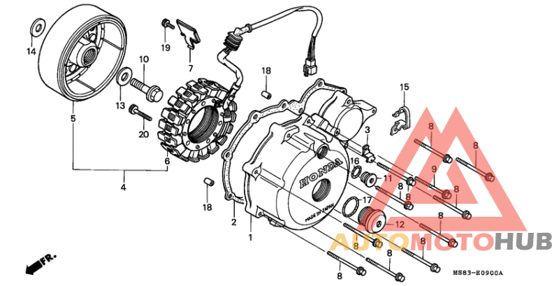 Left crankcase cover/ generator