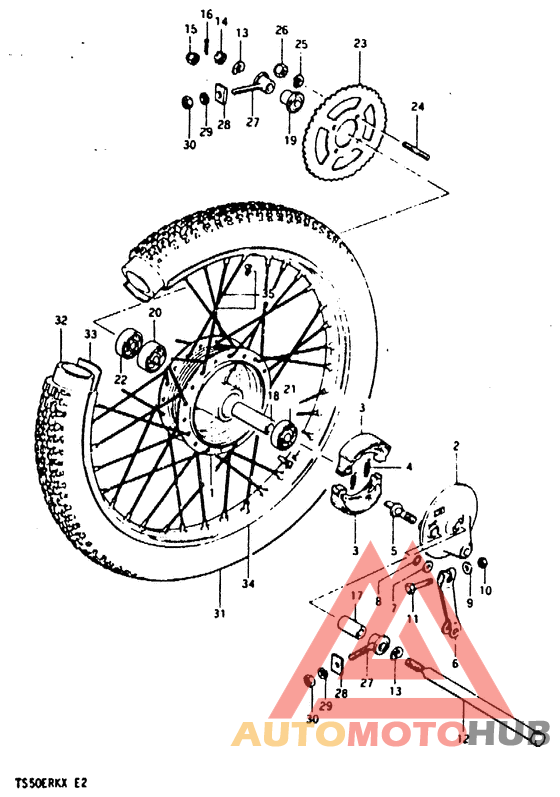 Rear wheel complete assy