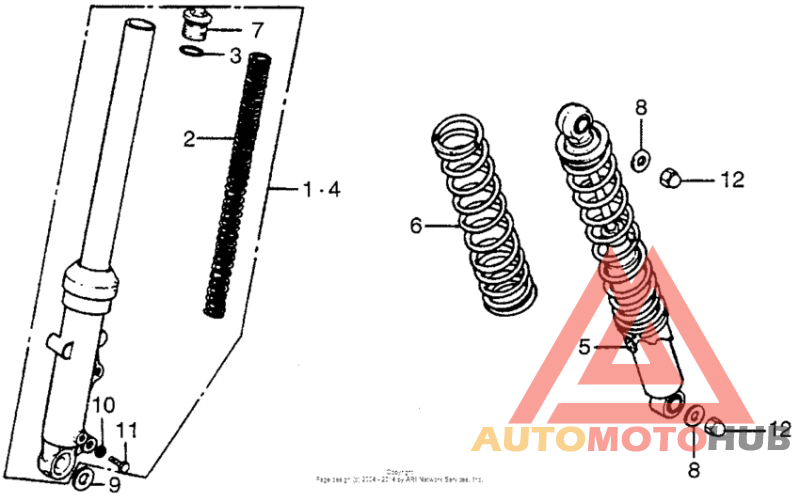 Front fork + rear shock absorber