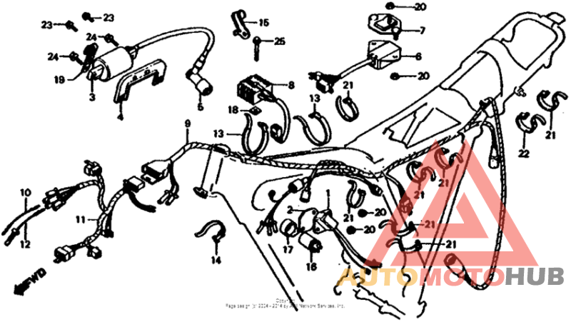 Wire harness + ignition coil + c.d.i. unit
