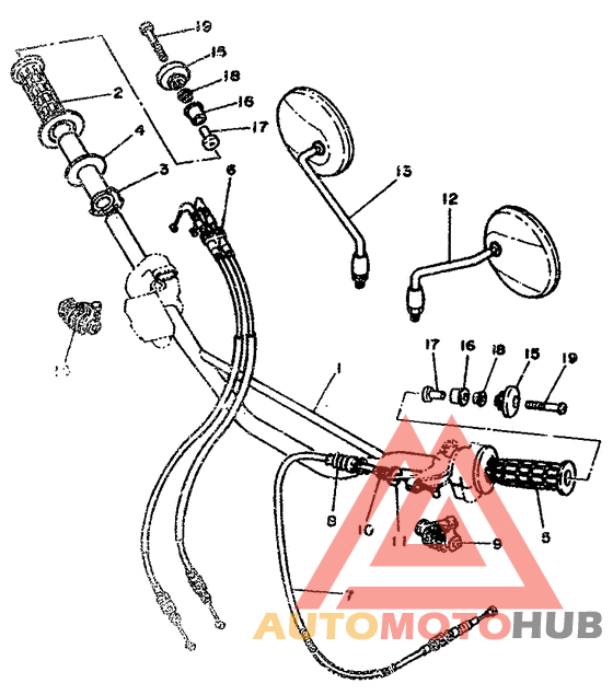 Steering handle. cable