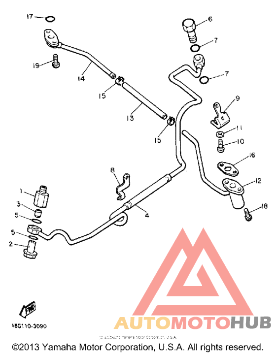 Oil pipe, turbo unit