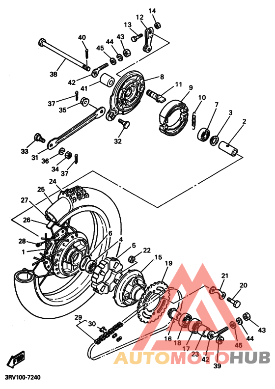 Rear wheel complete assy