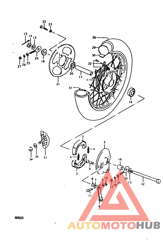 Rear wheel complete assy