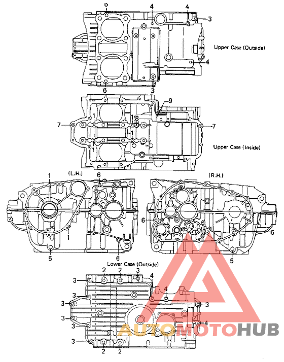 Crankcase bolt & stud pattern
