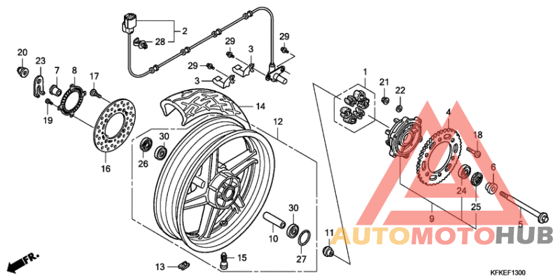 Rear wheel complete assy