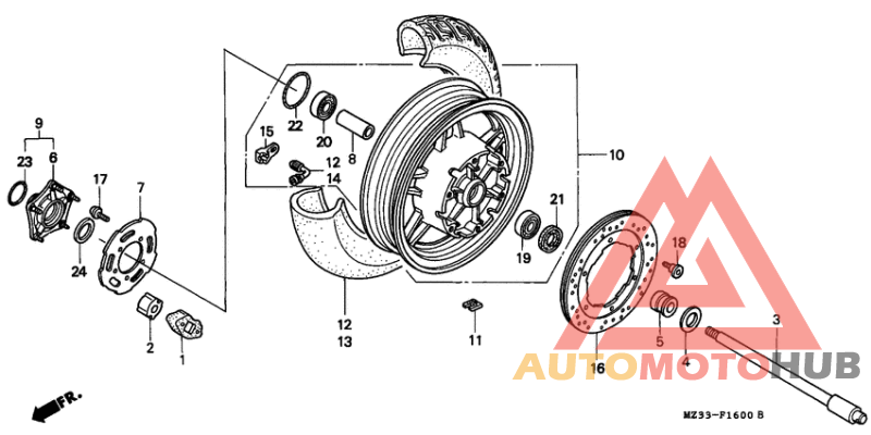 Rear wheel complete assy