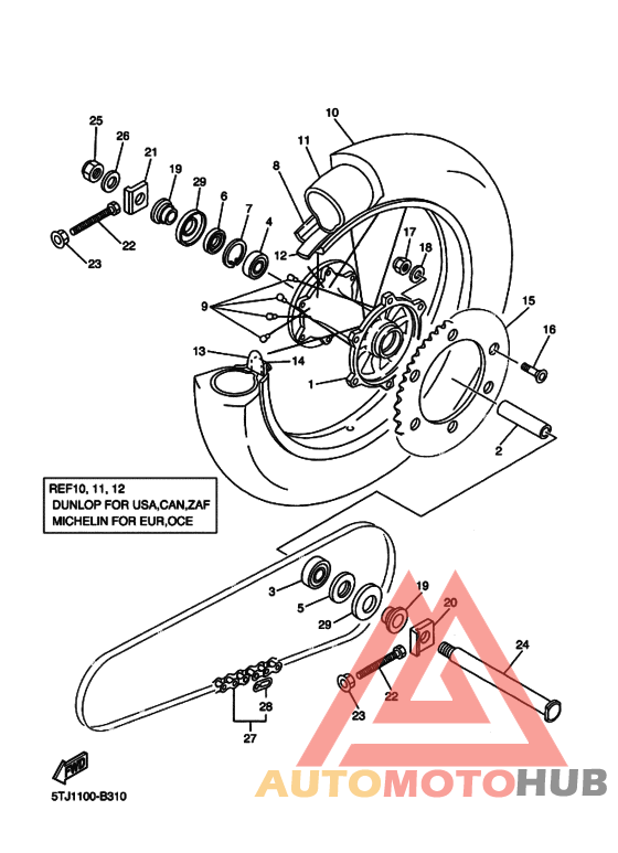 Rear wheel complete assy