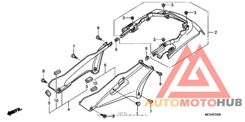 Side cover + rear cowl