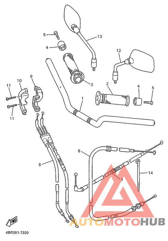 Steering handle. cable