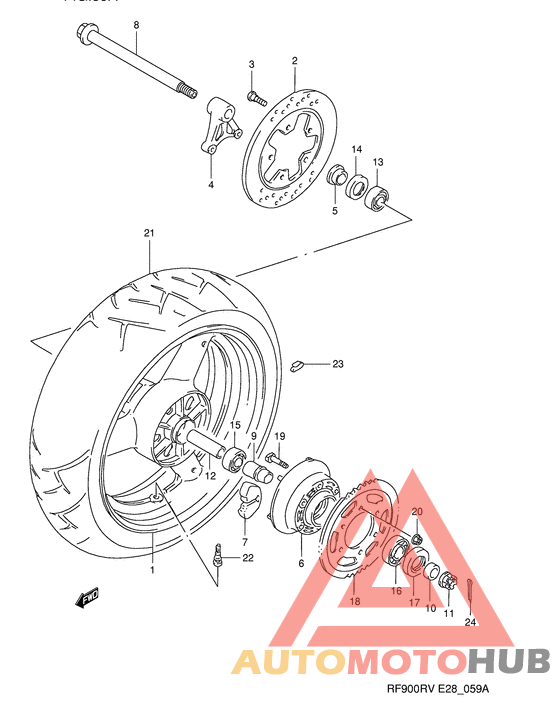 Rear wheel complete assy
