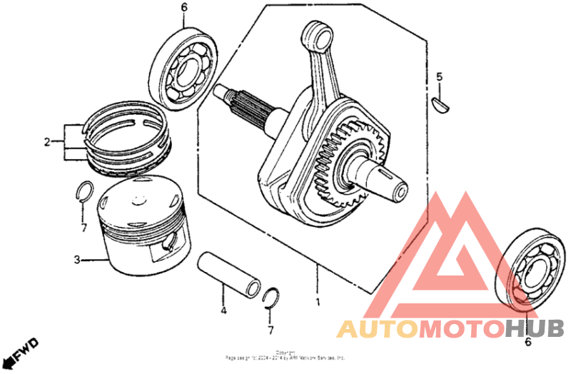 Crankshaft + piston 85