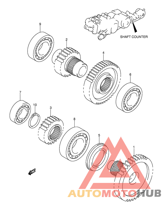 Shaft counter/idler