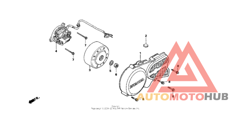 Left crankcase cover + ac generator