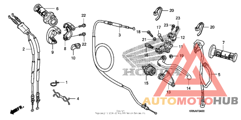 Handle lever + switch + cable