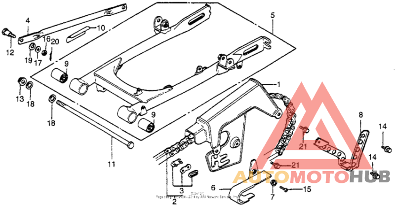 Swingarm + chain case