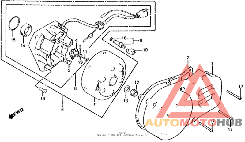 Left crankcase cover + alternator