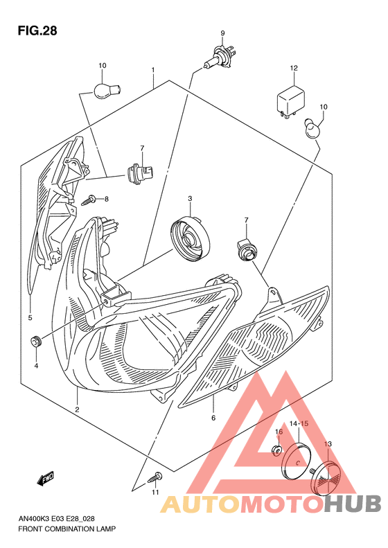 Front combination lamp
