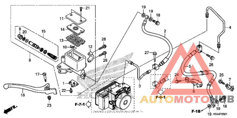 Front brake master cylinder (nss300a)