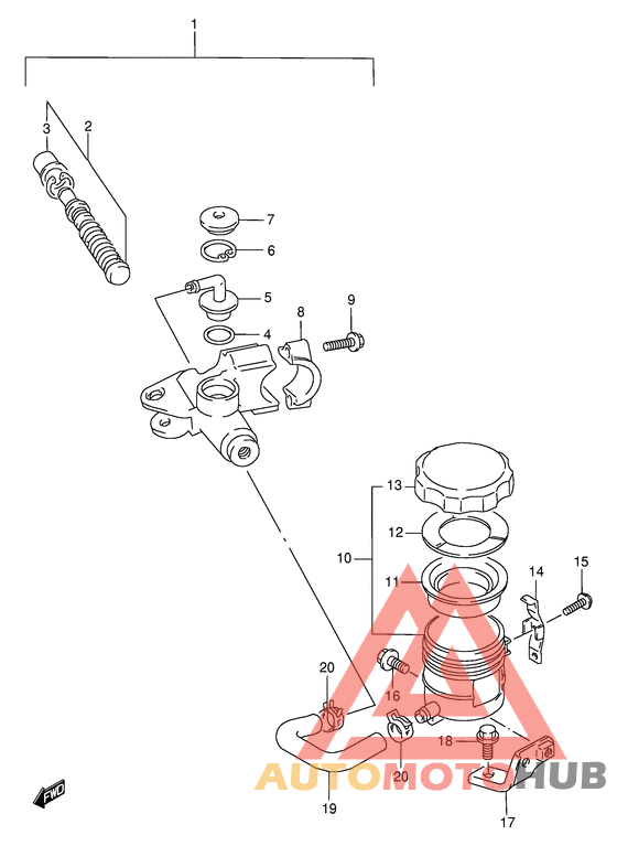 Передний тормозной цилиндр