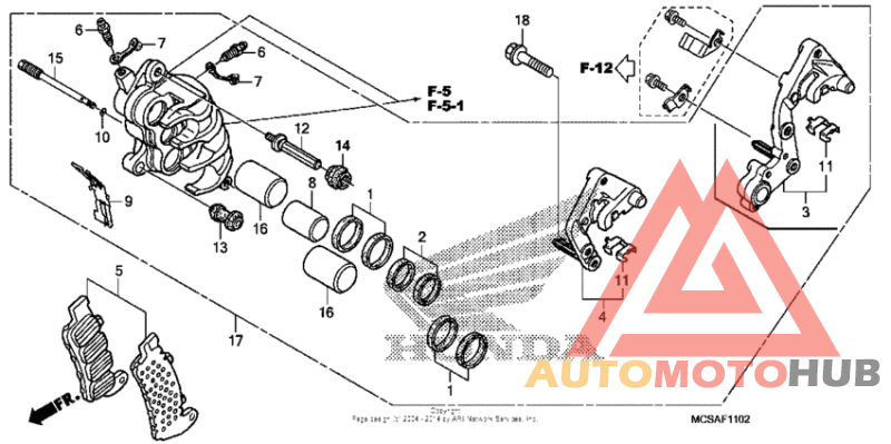 Right front brake caliper ('08-)