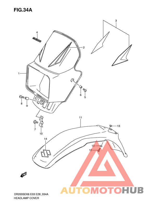 Headlamp cover  front fender