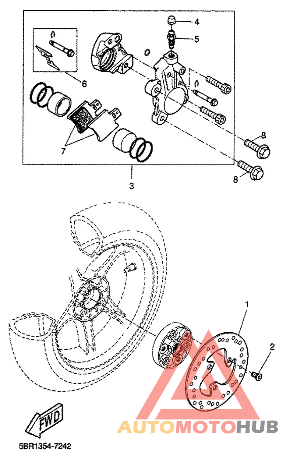 Rear brakecaliper
