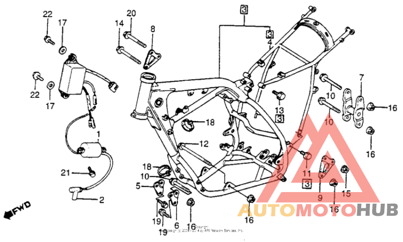 Frame + ignition coil 83