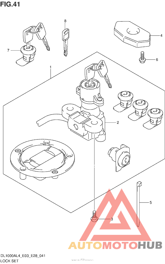 Lock Set (For Pannir Case) (Dl1000Al4 E28)
