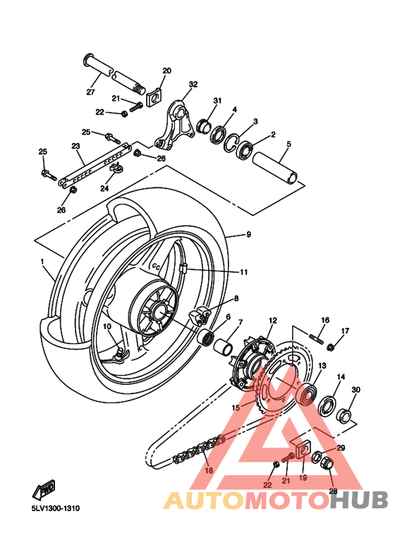 Rear wheel complete assy