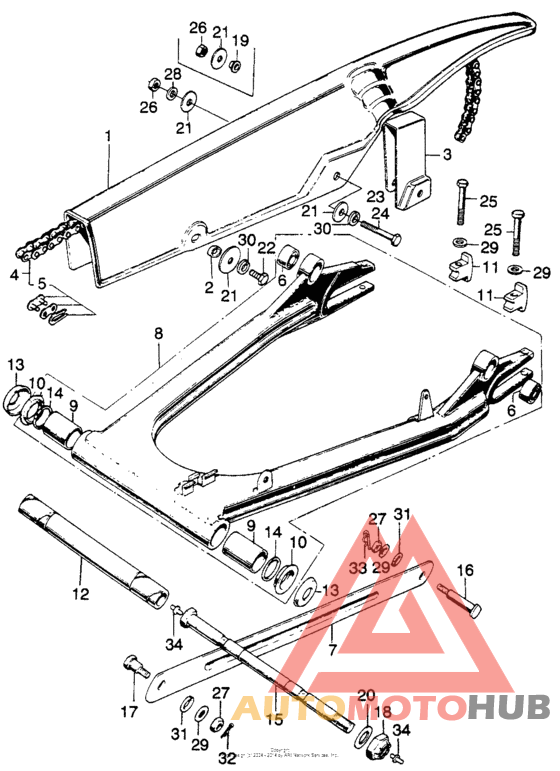 Swingarm + chain case