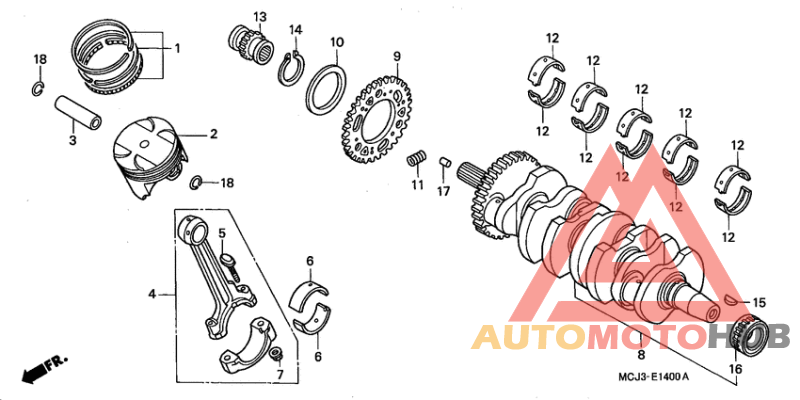 Crankshaft/piston