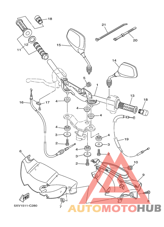 Steering handle & cable