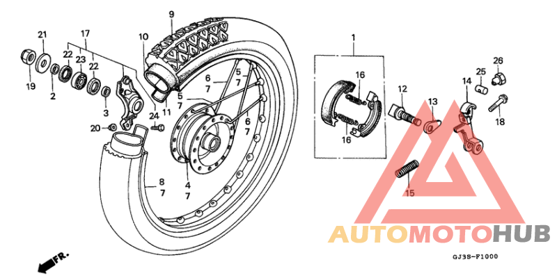 Rear wheel complete assy