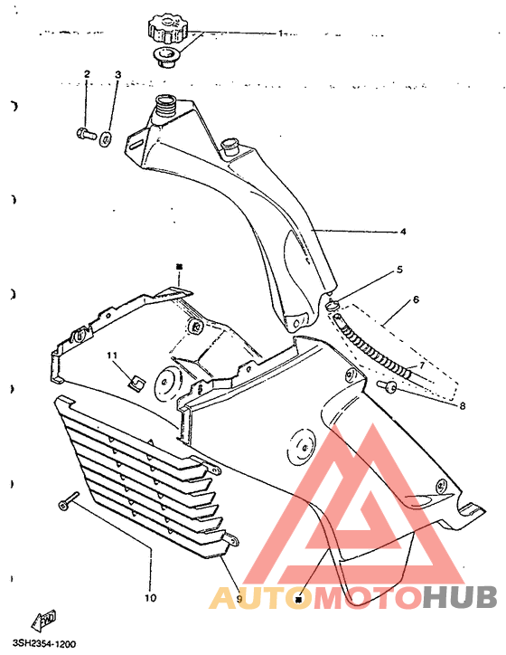 Scoop air / oil tank