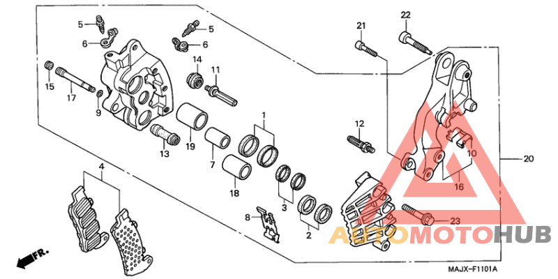 R. front brake caliper