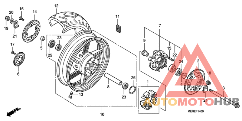 Rear wheel complete assy