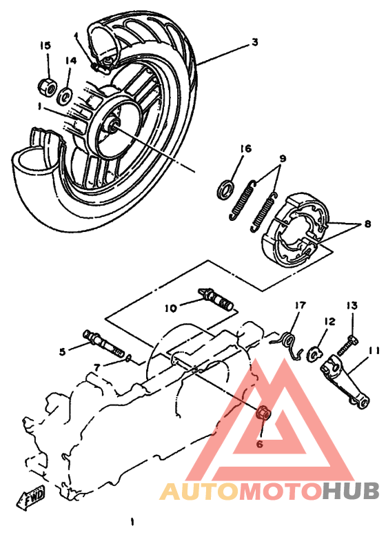 Rear wheel complete assy