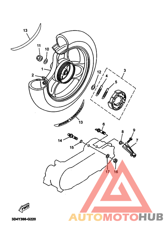 Rear wheel complete assy