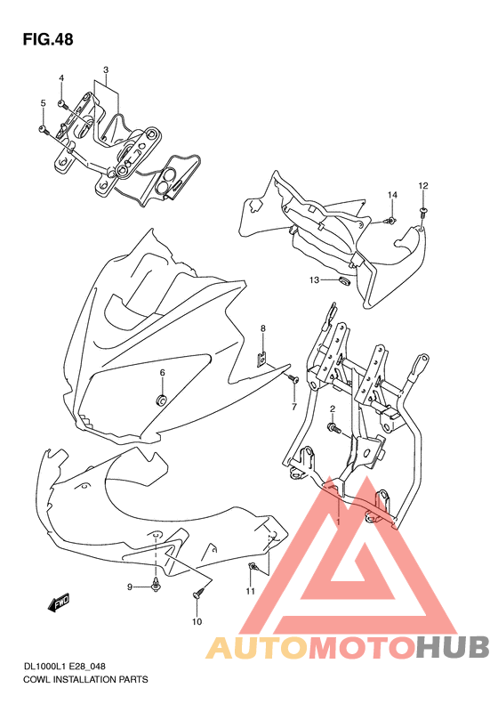 Cowl body installation parts