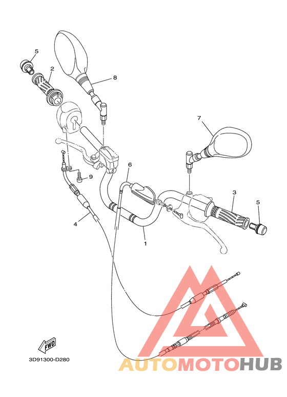 Steering handle & cable