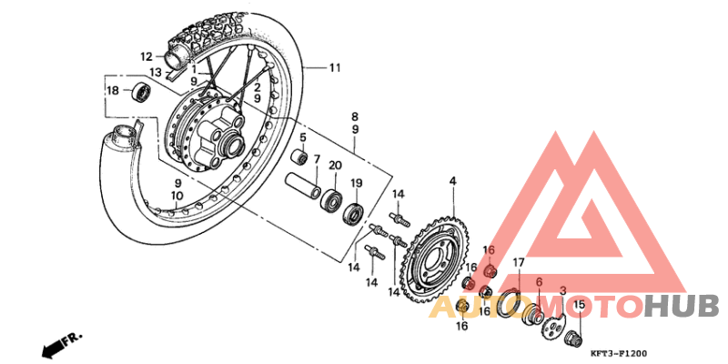 Rear wheel complete assy
