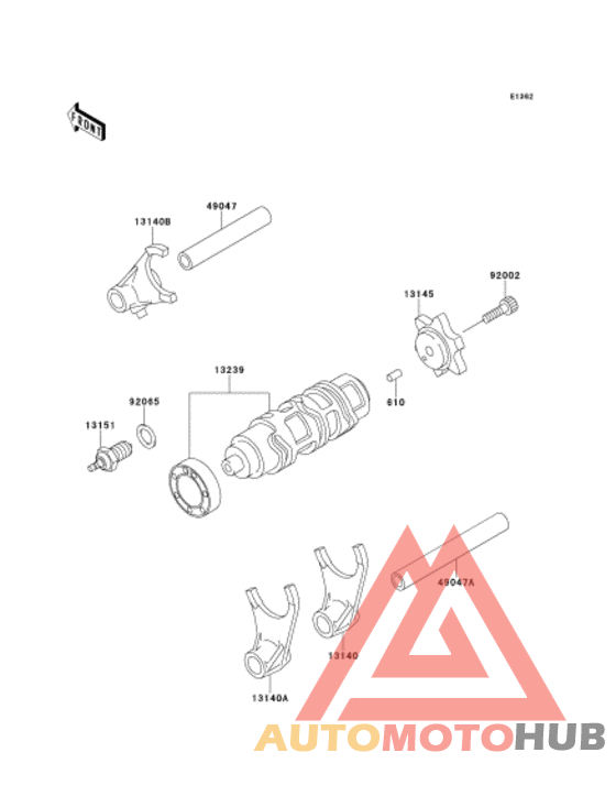 Gear change drum & forks
