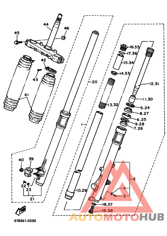 Front fork assy(ur silv