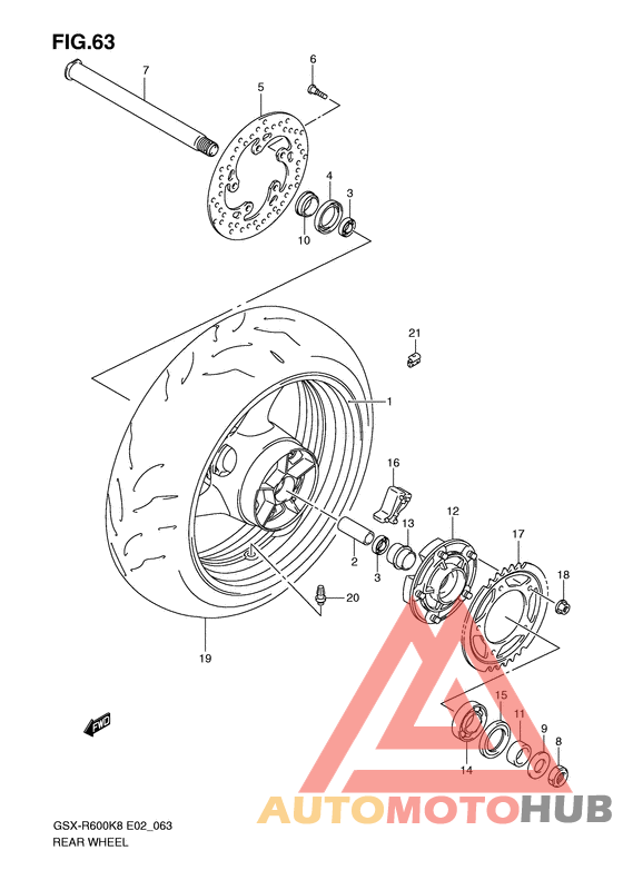 Rear wheel complete assy