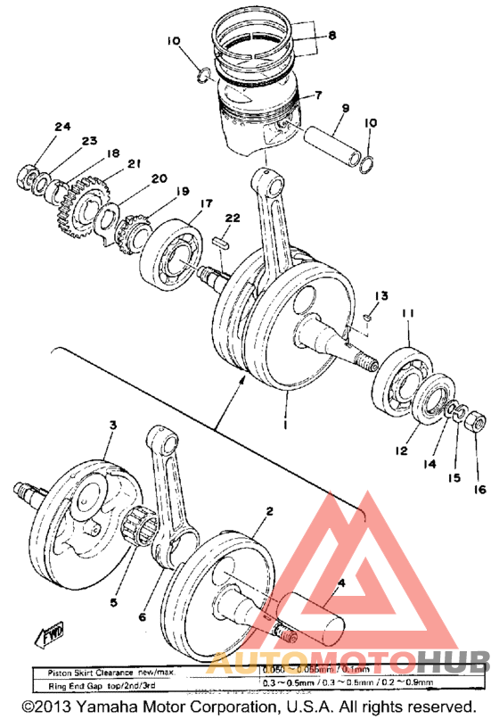 Коленвал и поршни