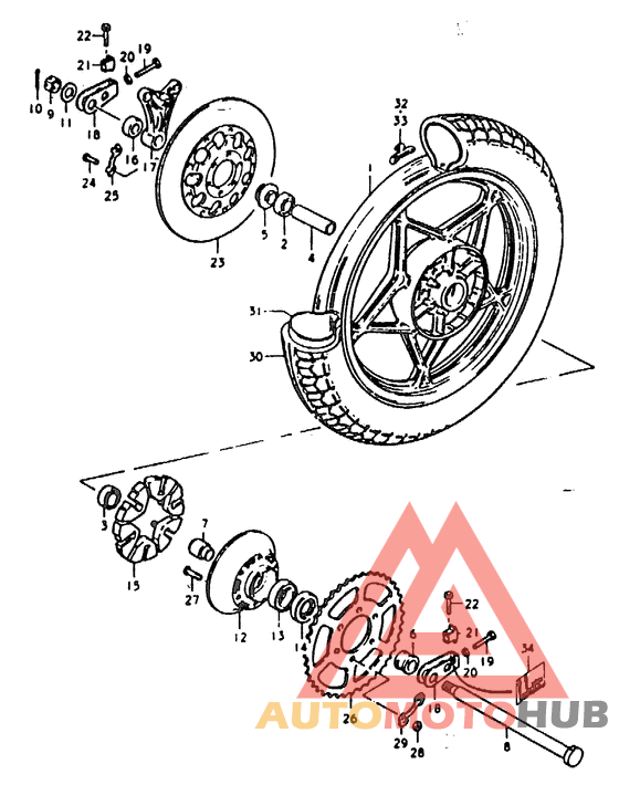 Rear wheel complete assy