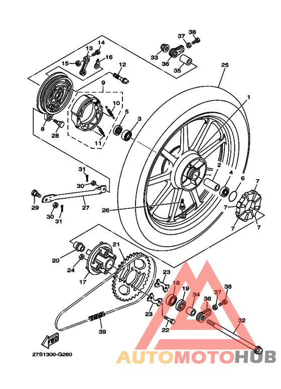 Rear wheel complete assy