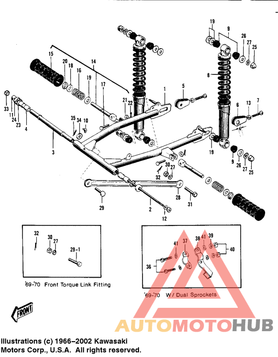 Swing arm/shock absorbers